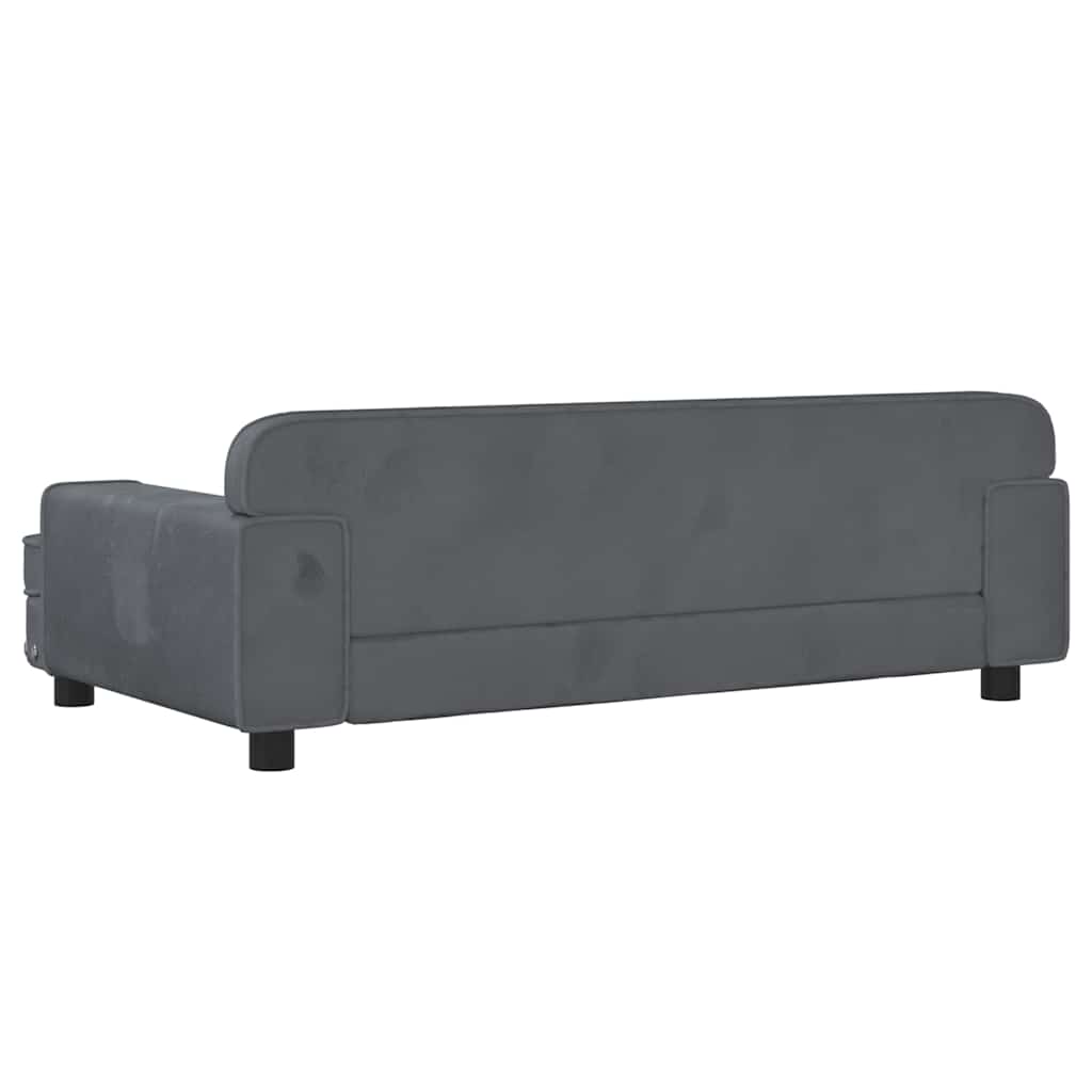 vidaXL Pat de câini, gri închis, 90x53x30 cm, catifea vidaXL Pat de câini, gri închis, 90x53x30 cm, catifea