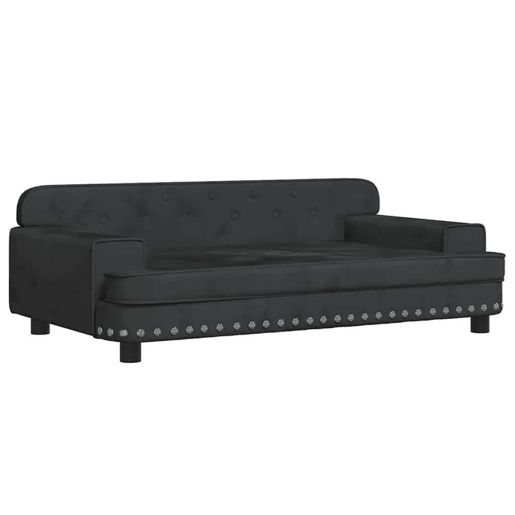 vidaXL Pat de câini, negru, 90x53x30 cm, catifea vidaXL Pat de câini, negru, 90x53x30 cm, catifea