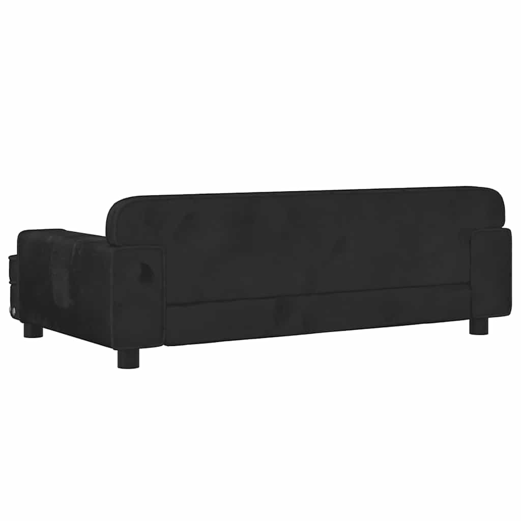 vidaXL Pat de câini, negru, 90x53x30 cm, catifea vidaXL Pat de câini, negru, 90x53x30 cm, catifea