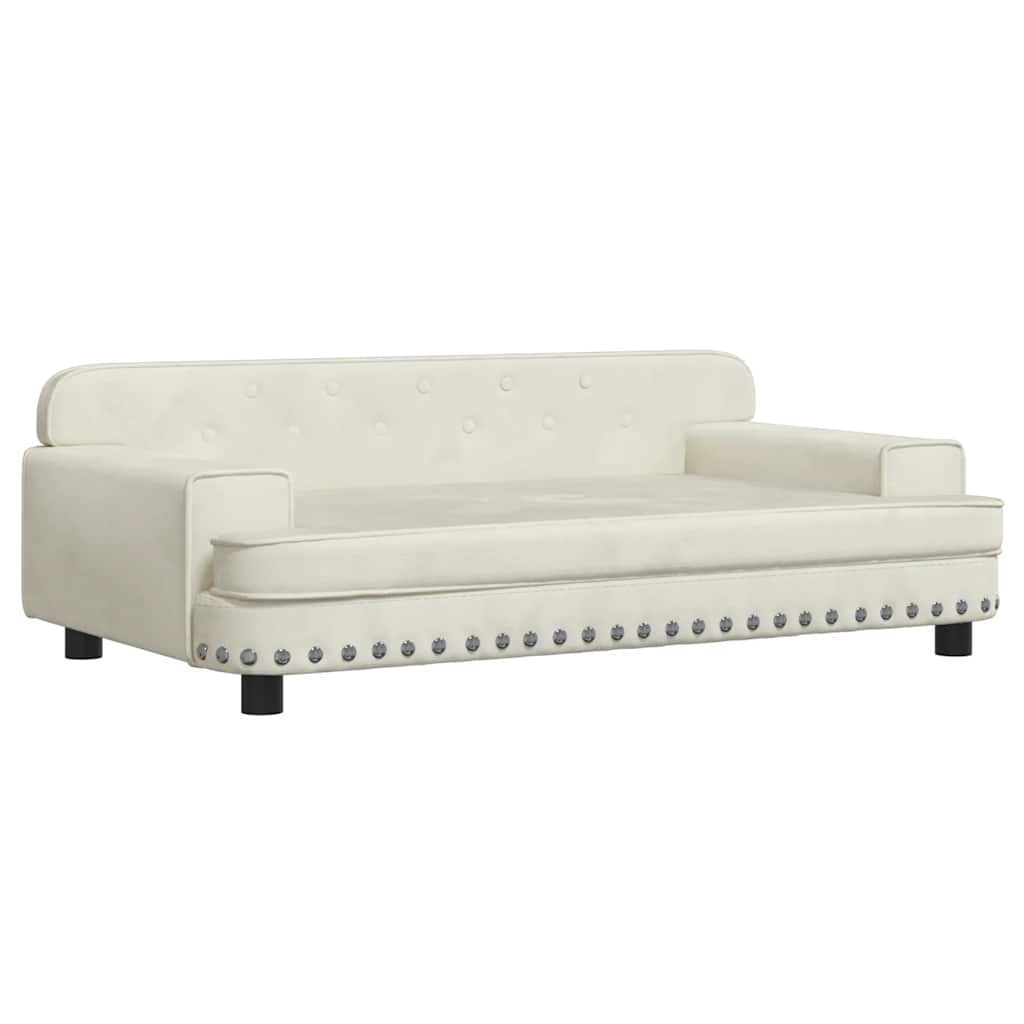 vidaXL Pat de câini, crem, 90x53x30 cm, catifea vidaXL Pat de câini, crem, 90x53x30 cm, catifea