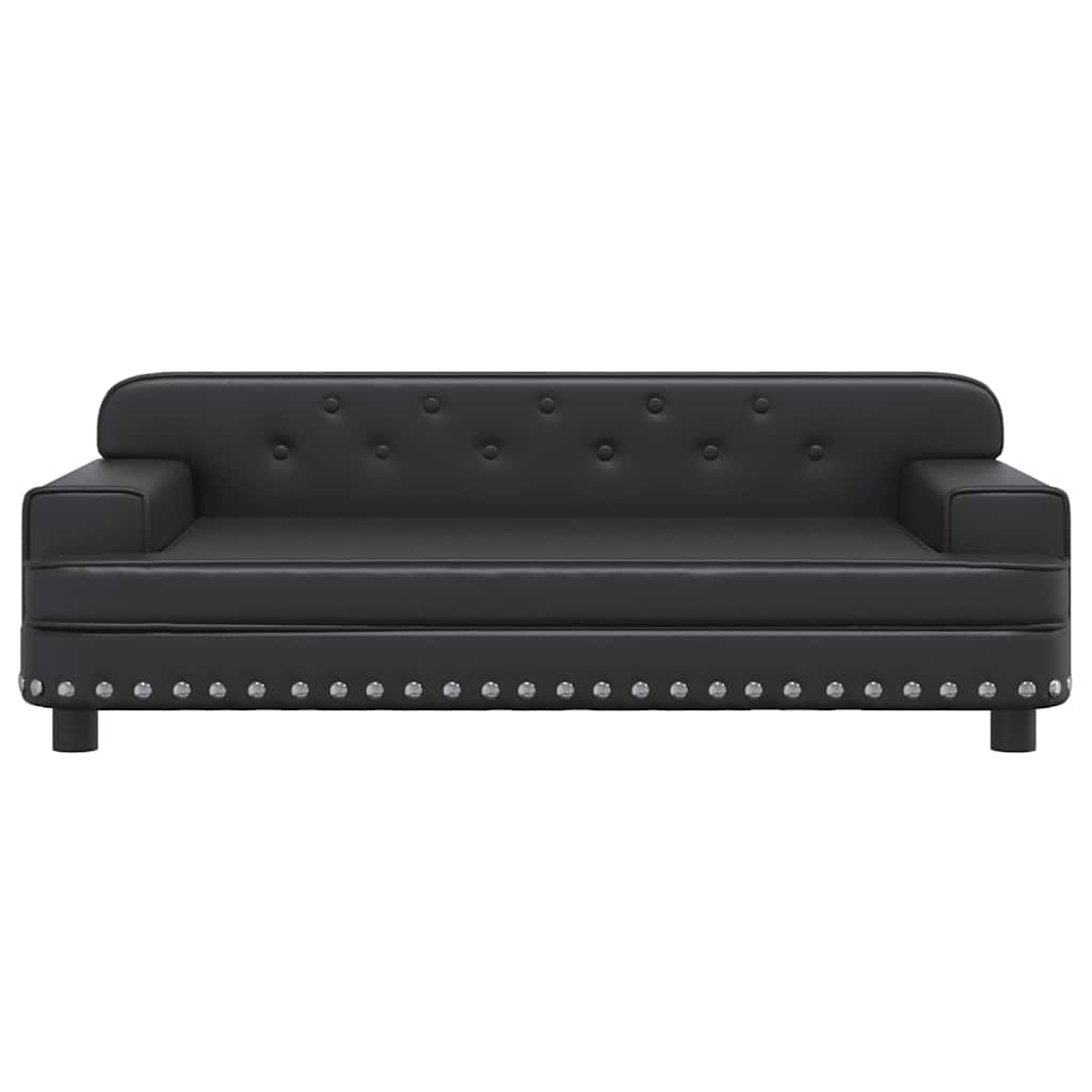 vidaXL Pat de câini, negru, 90x53x30 cm, piele ecologică vidaXL Pat de câini, negru, 90x53x30 cm, piele ecologică