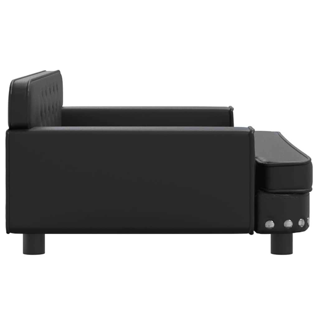 vidaXL Pat de câini, negru, 90x53x30 cm, piele ecologică vidaXL Pat de câini, negru, 90x53x30 cm, piele ecologică