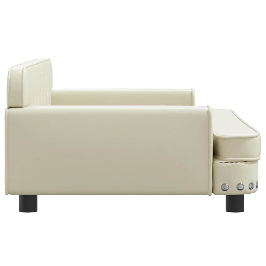 vidaXL Pat de câini, crem, 90x53x30 cm, piele ecologică vidaXL Pat de câini, crem, 90x53x30 cm, piele ecologică