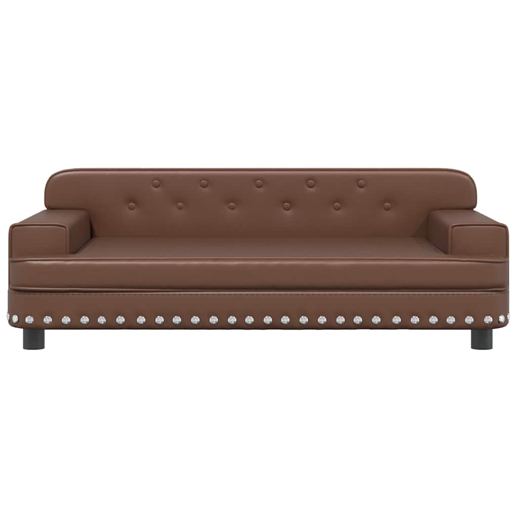 vidaXL Pat de câini, maro, 90x53x30 cm, piele ecologică vidaXL Pat de câini, maro, 90x53x30 cm, piele ecologică