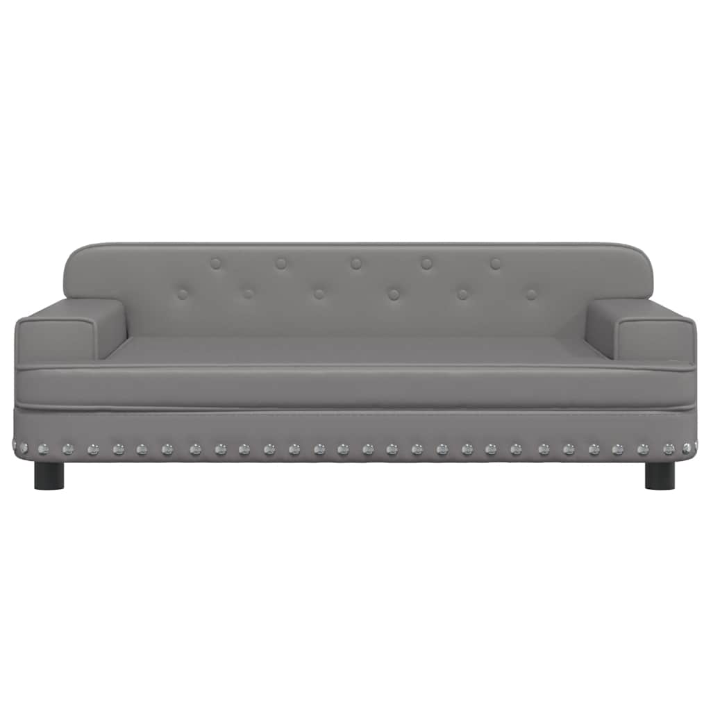 vidaXL Pat de câini, gri, 90x53x30 cm, piele ecologică vidaXL Pat de câini, gri, 90x53x30 cm, piele ecologică