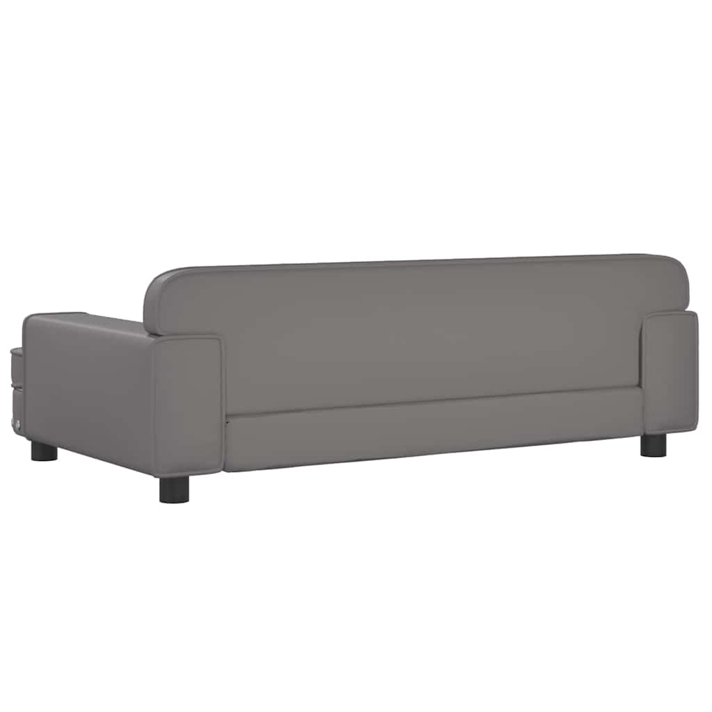 vidaXL Pat de câini, gri, 90x53x30 cm, piele ecologică vidaXL Pat de câini, gri, 90x53x30 cm, piele ecologică