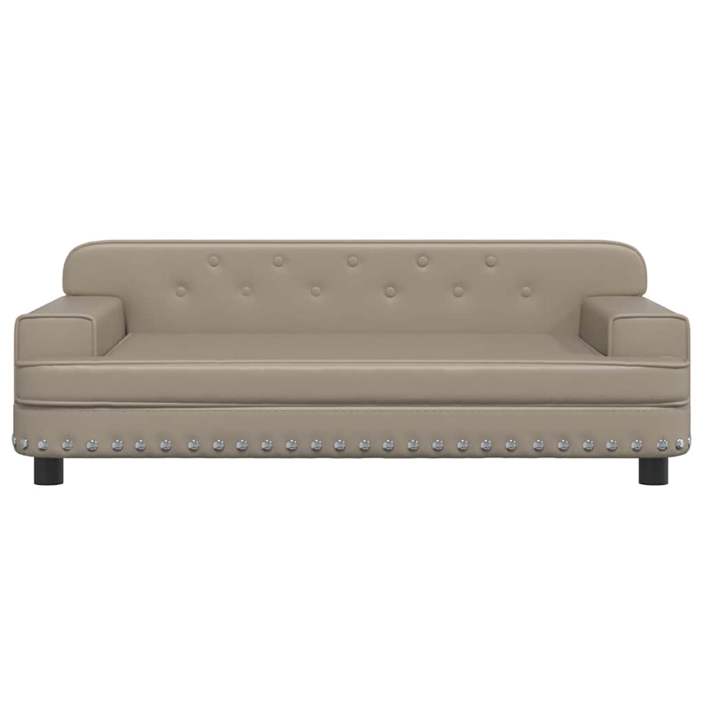 vidaXL Pat de câini, cappuccino, 90x53x30 cm, piele ecologică vidaXL Pat de câini, cappuccino, 90x53x30 cm, piele ecologică