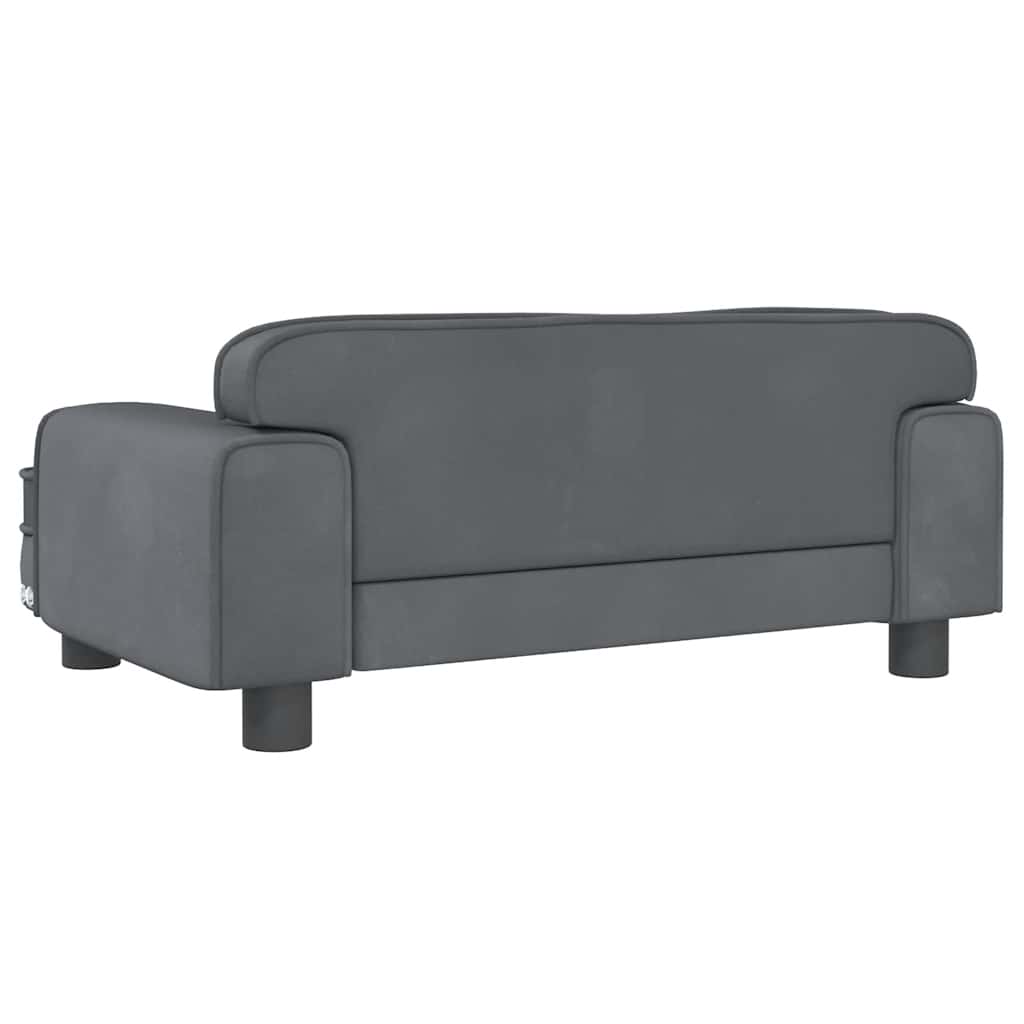 vidaXL Pat de câini, gri închis, 70x45x30 cm, catifea vidaXL Pat de câini, gri închis, 70x45x30 cm, catifea