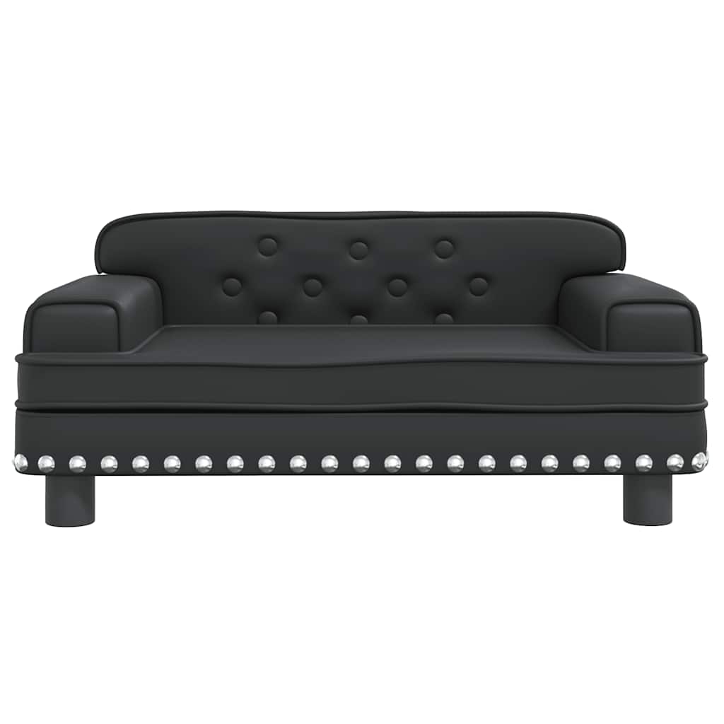 vidaXL Pat de câini, negru, 70x45x30 cm, piele ecologică vidaXL Pat de câini, negru, 70x45x30 cm, piele ecologică