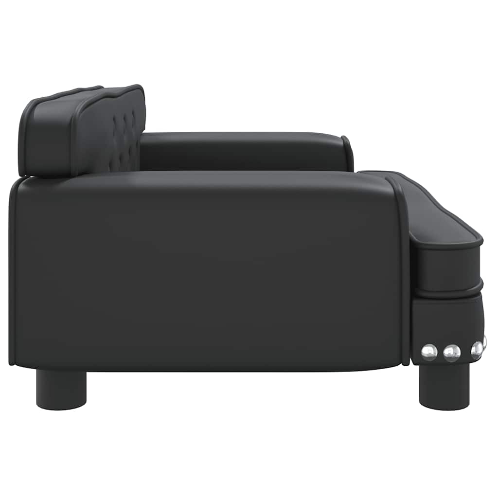 vidaXL Pat de câini, negru, 70x45x30 cm, piele ecologică vidaXL Pat de câini, negru, 70x45x30 cm, piele ecologică