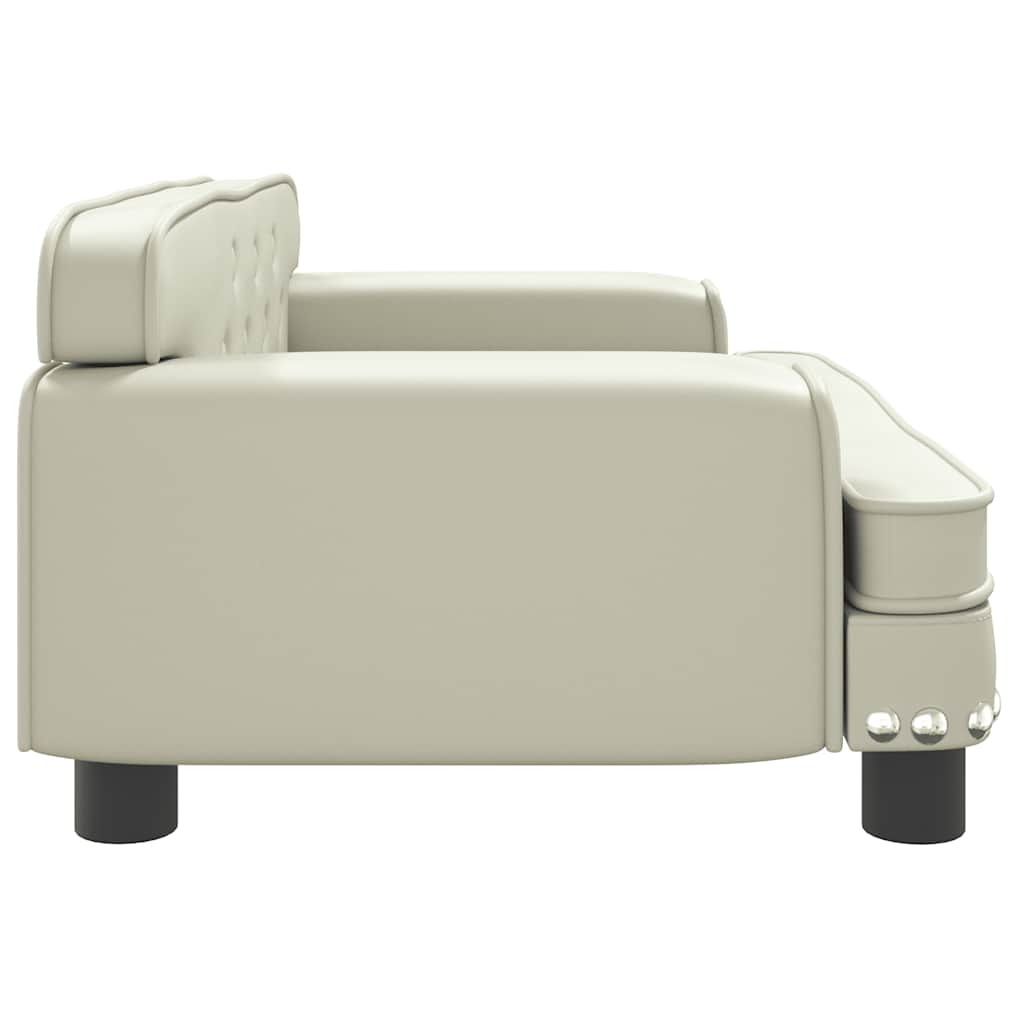 vidaXL Pat de câini, crem, 70x45x30 cm, piele ecologică vidaXL Pat de câini, crem, 70x45x30 cm, piele ecologică