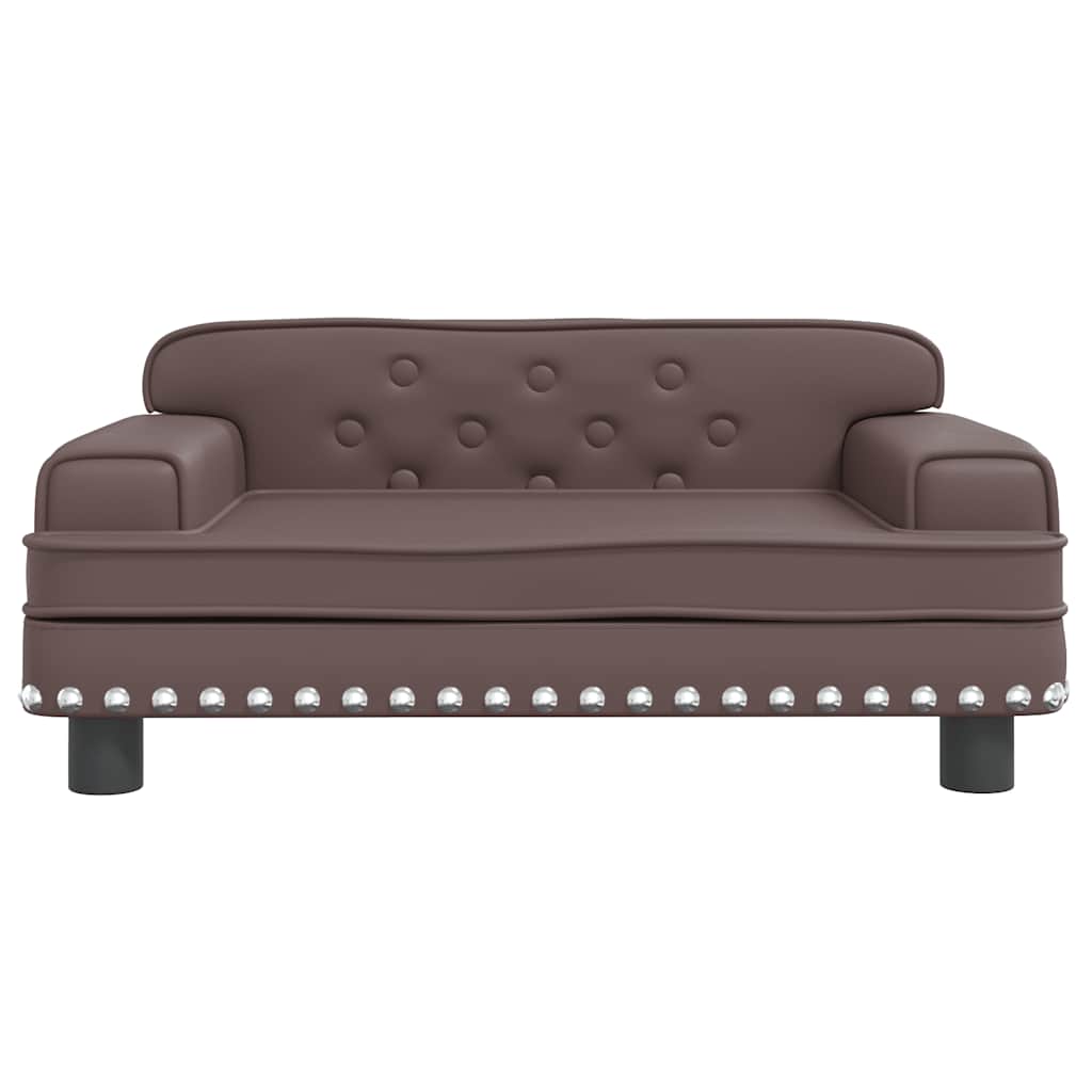 vidaXL Pat de câini, maro, 70x45x30 cm, piele ecologică vidaXL Pat de câini, maro, 70x45x30 cm, piele ecologică