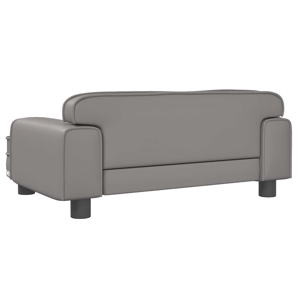 vidaXL Pat de câini, gri, 70x45x30 cm, piele ecologică vidaXL Pat de câini, gri, 70x45x30 cm, piele ecologică