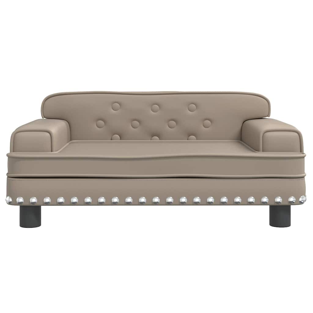 vidaXL Pat de câini, cappuccino, 70x45x30 cm, piele ecologică vidaXL Pat de câini, cappuccino, 70x45x30 cm, piele ecologică