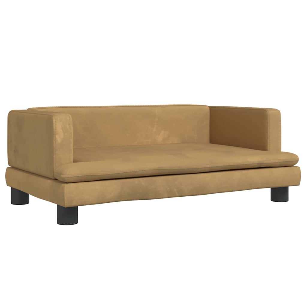 vidaXL Pat de câini, maro, 80x45x30 cm, catifea vidaXL Pat de câini, maro, 80x45x30 cm, catifea