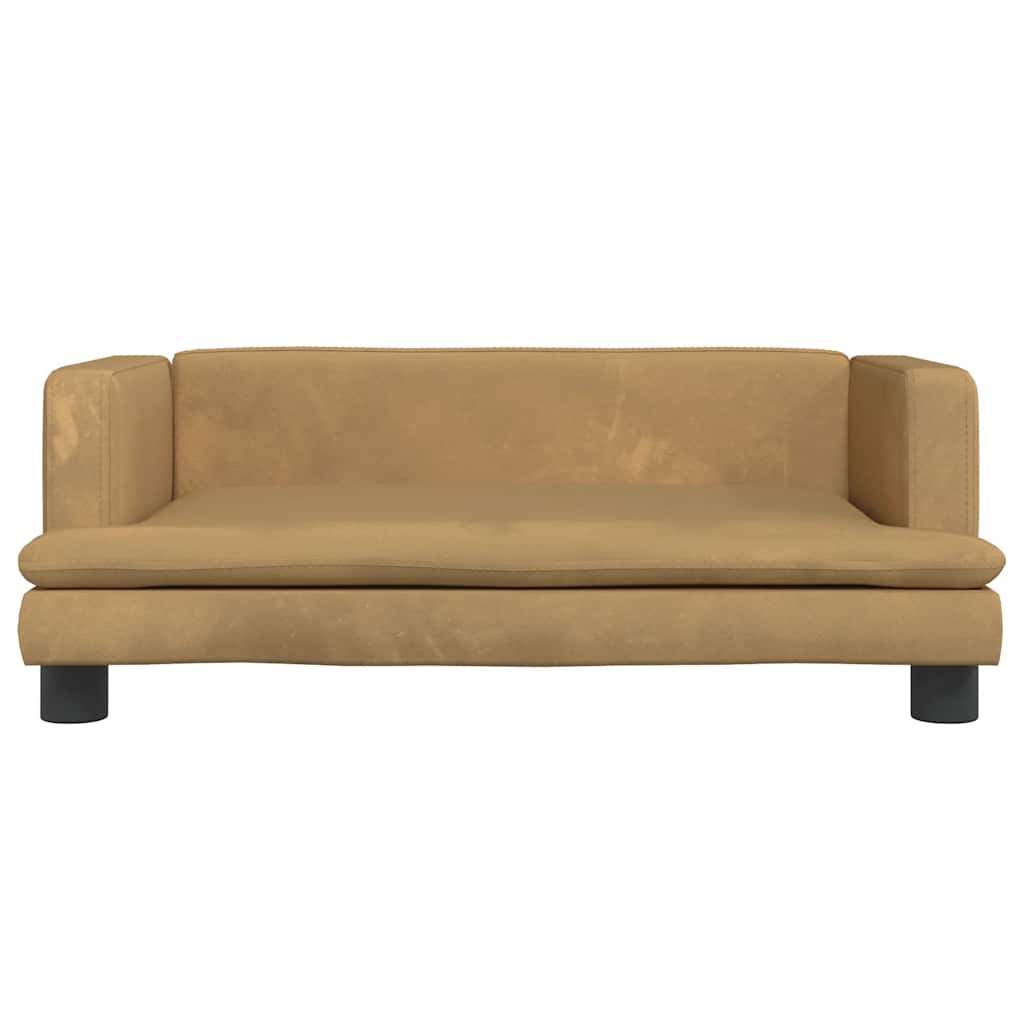 vidaXL Pat de câini, maro, 80x45x30 cm, catifea vidaXL Pat de câini, maro, 80x45x30 cm, catifea
