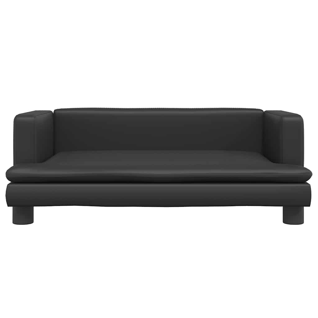 vidaXL Pat de câini, negru, 80x45x30 cm, piele ecologică vidaXL Pat de câini, negru, 80x45x30 cm, piele ecologică
