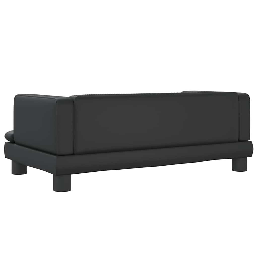 vidaXL Pat de câini, negru, 80x45x30 cm, piele ecologică vidaXL Pat de câini, negru, 80x45x30 cm, piele ecologică