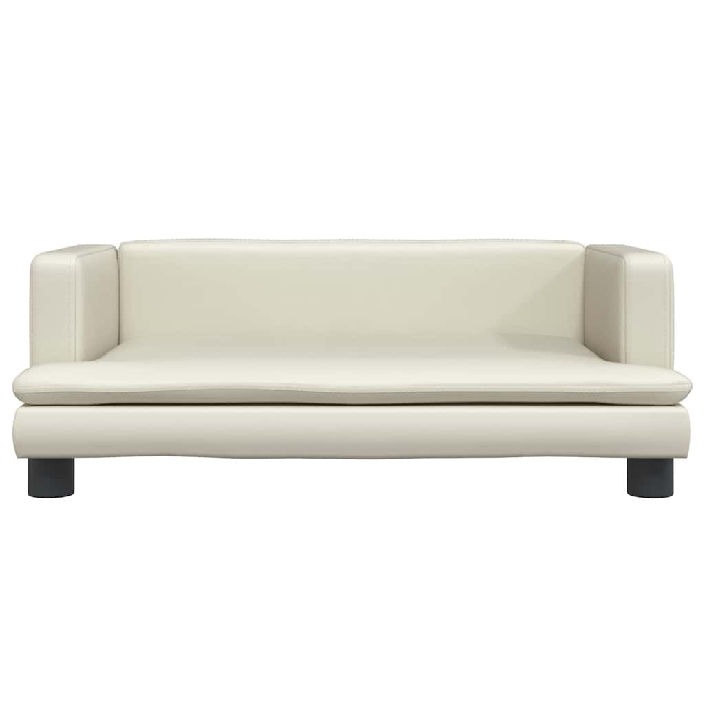 vidaXL Pat de câini, crem, 80x45x30 cm, piele ecologică vidaXL Pat de câini, crem, 80x45x30 cm, piele ecologică