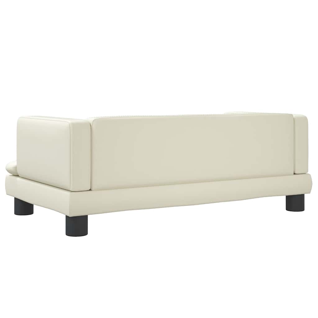 vidaXL Pat de câini, crem, 80x45x30 cm, piele ecologică vidaXL Pat de câini, crem, 80x45x30 cm, piele ecologică