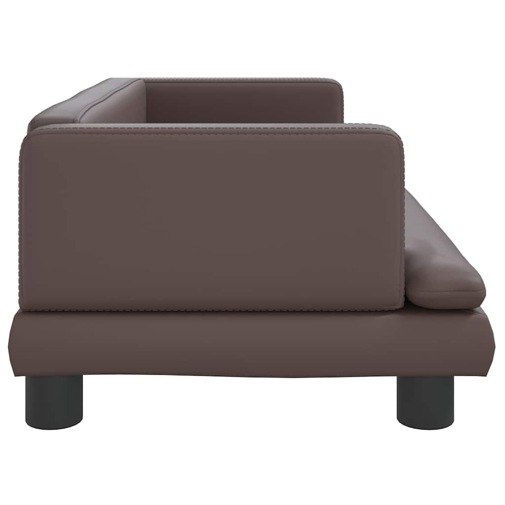 vidaXL Pat de câini, maro, 80x45x30 cm, piele ecologică vidaXL Pat de câini, maro, 80x45x30 cm, piele ecologică