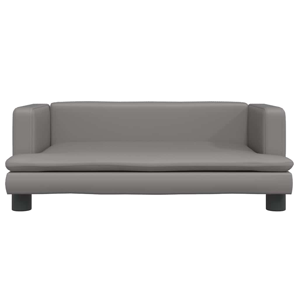 vidaXL Pat de câini, gri, 80x45x30 cm, piele ecologică vidaXL Pat de câini, gri, 80x45x30 cm, piele ecologică
