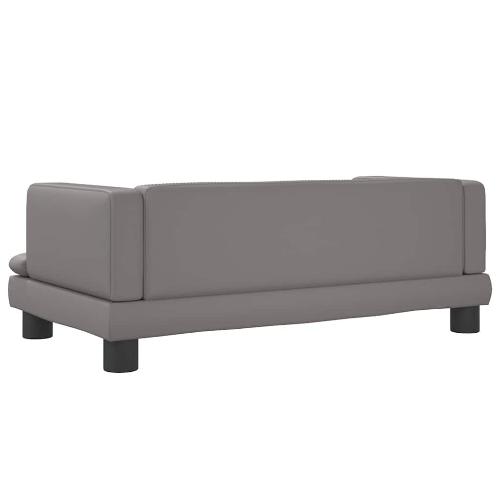 vidaXL Pat de câini, gri, 80x45x30 cm, piele ecologică vidaXL Pat de câini, gri, 80x45x30 cm, piele ecologică