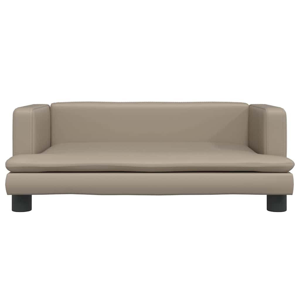 vidaXL Pat de câini, cappuccino, 80x45x30 cm, piele ecologică vidaXL Pat de câini, cappuccino, 80x45x30 cm, piele ecologică