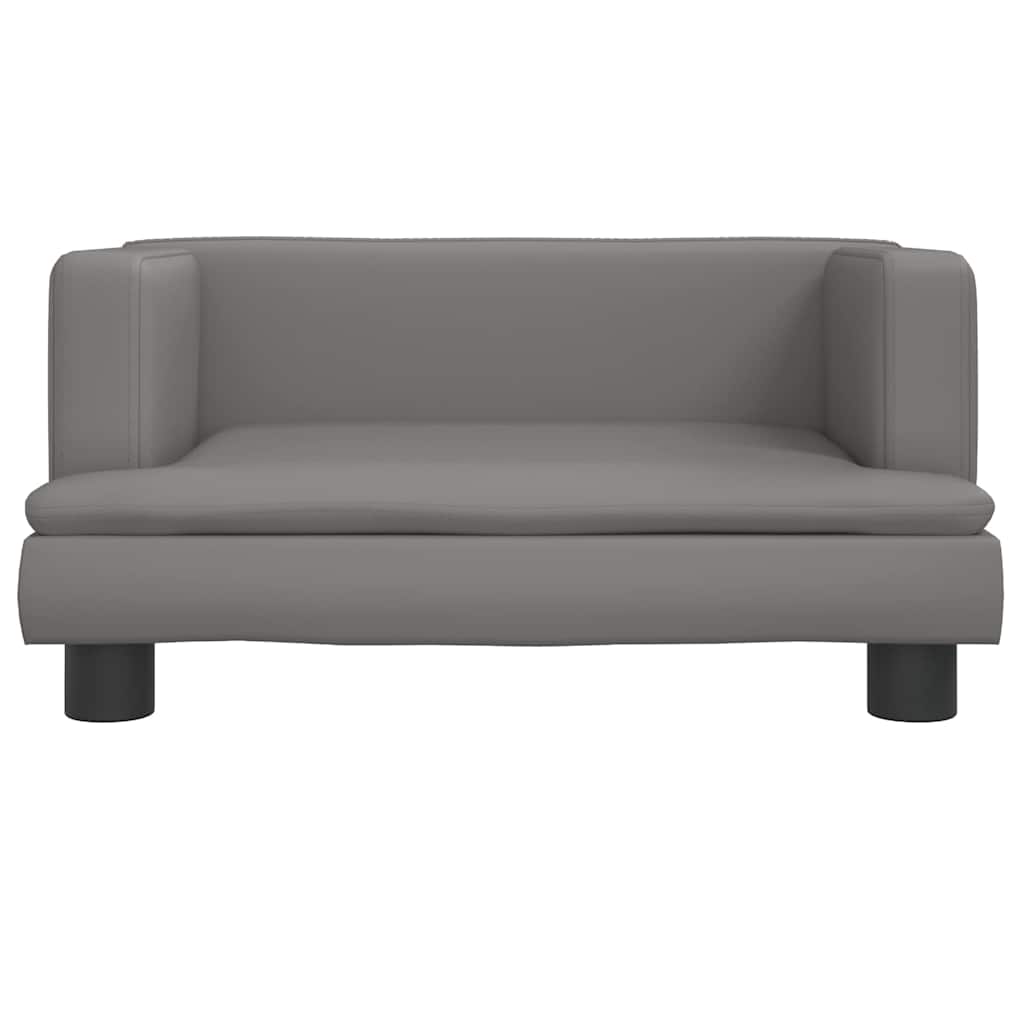 vidaXL Pat de câini, gri, 60x40x30 cm, piele ecologică vidaXL Pat de câini, gri, 60x40x30 cm, piele ecologică