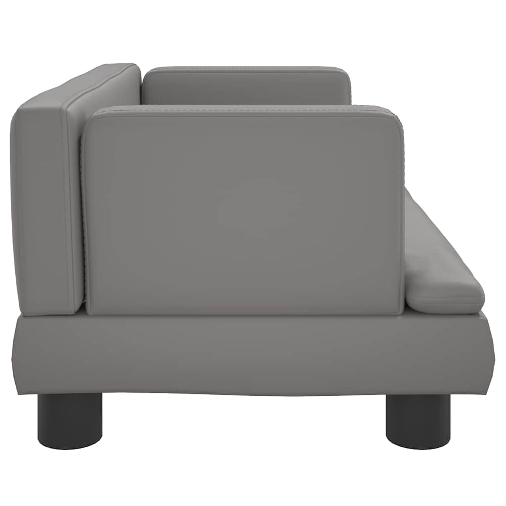vidaXL Pat de câini, gri, 60x40x30 cm, piele ecologică vidaXL Pat de câini, gri, 60x40x30 cm, piele ecologică