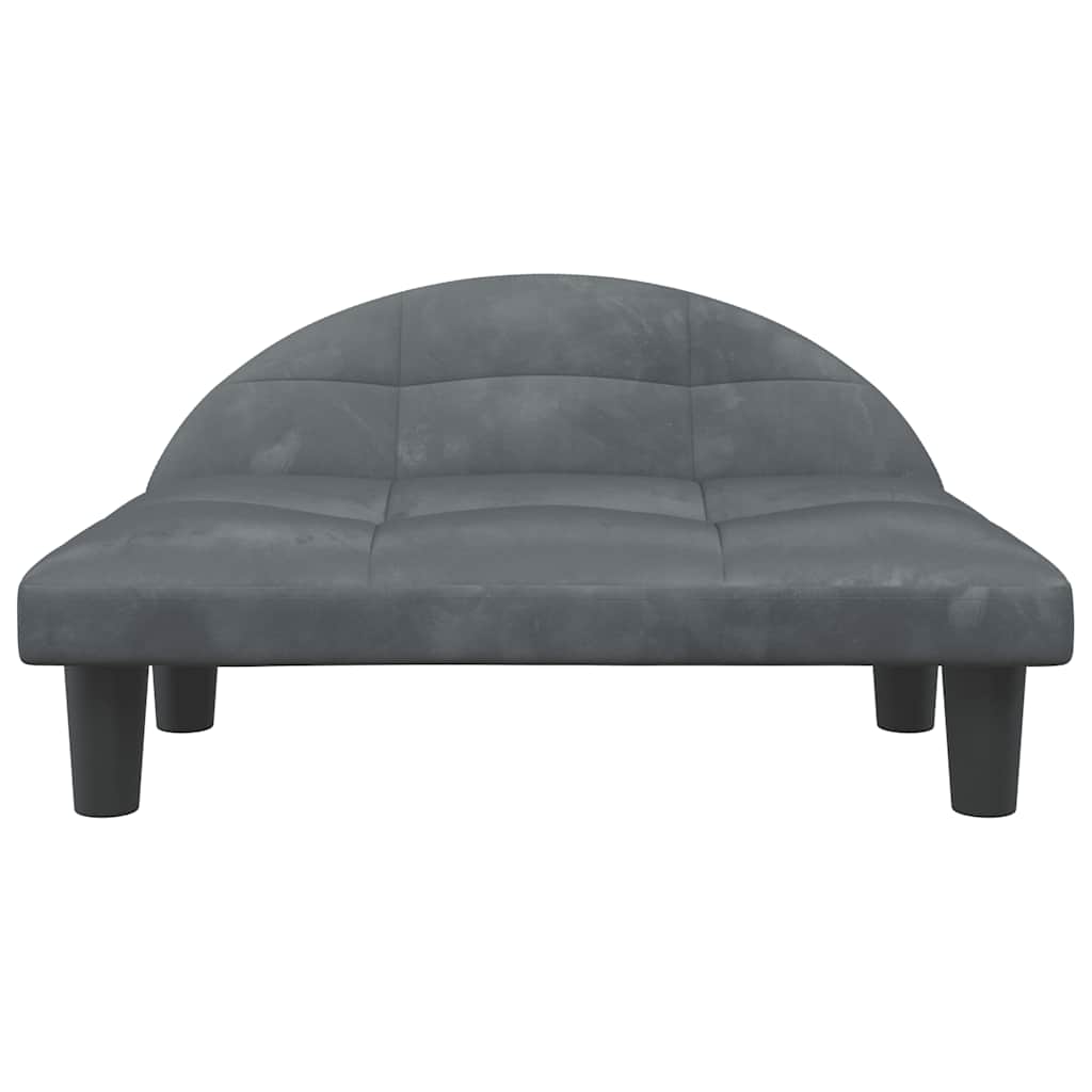 vidaXL Pat de câini, gri închis, 70x52x30 cm, catifea vidaXL Pat de câini, gri închis, 70x52x30 cm, catifea