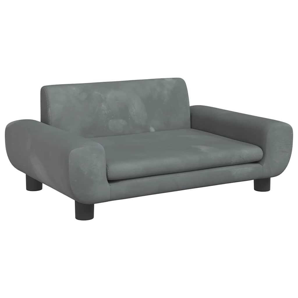 vidaXL Pat de câini, gri închis, 70x45x33 cm, catifea vidaXL Pat de câini, gri închis, 70x45x33 cm, catifea