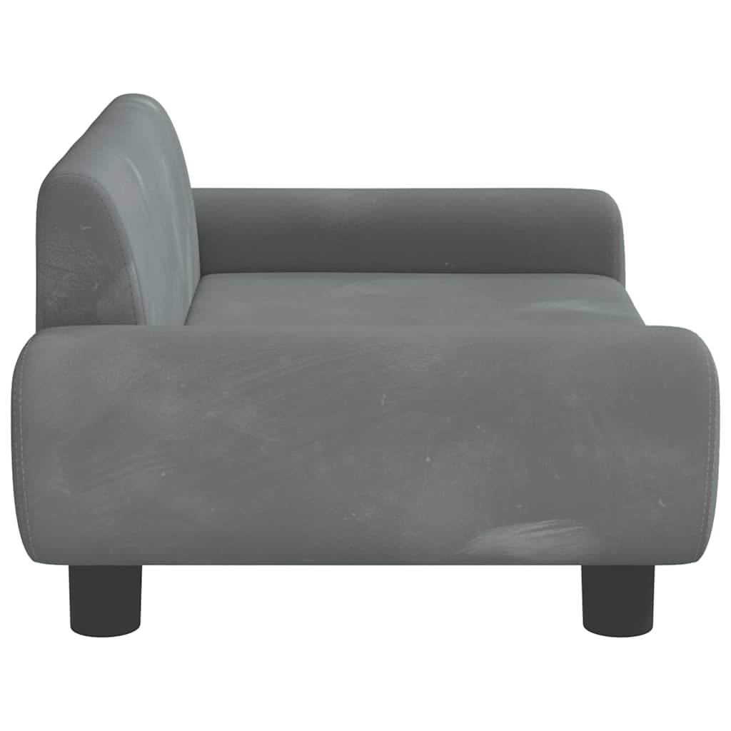 vidaXL Pat de câini, gri închis, 70x45x33 cm, catifea vidaXL Pat de câini, gri închis, 70x45x33 cm, catifea