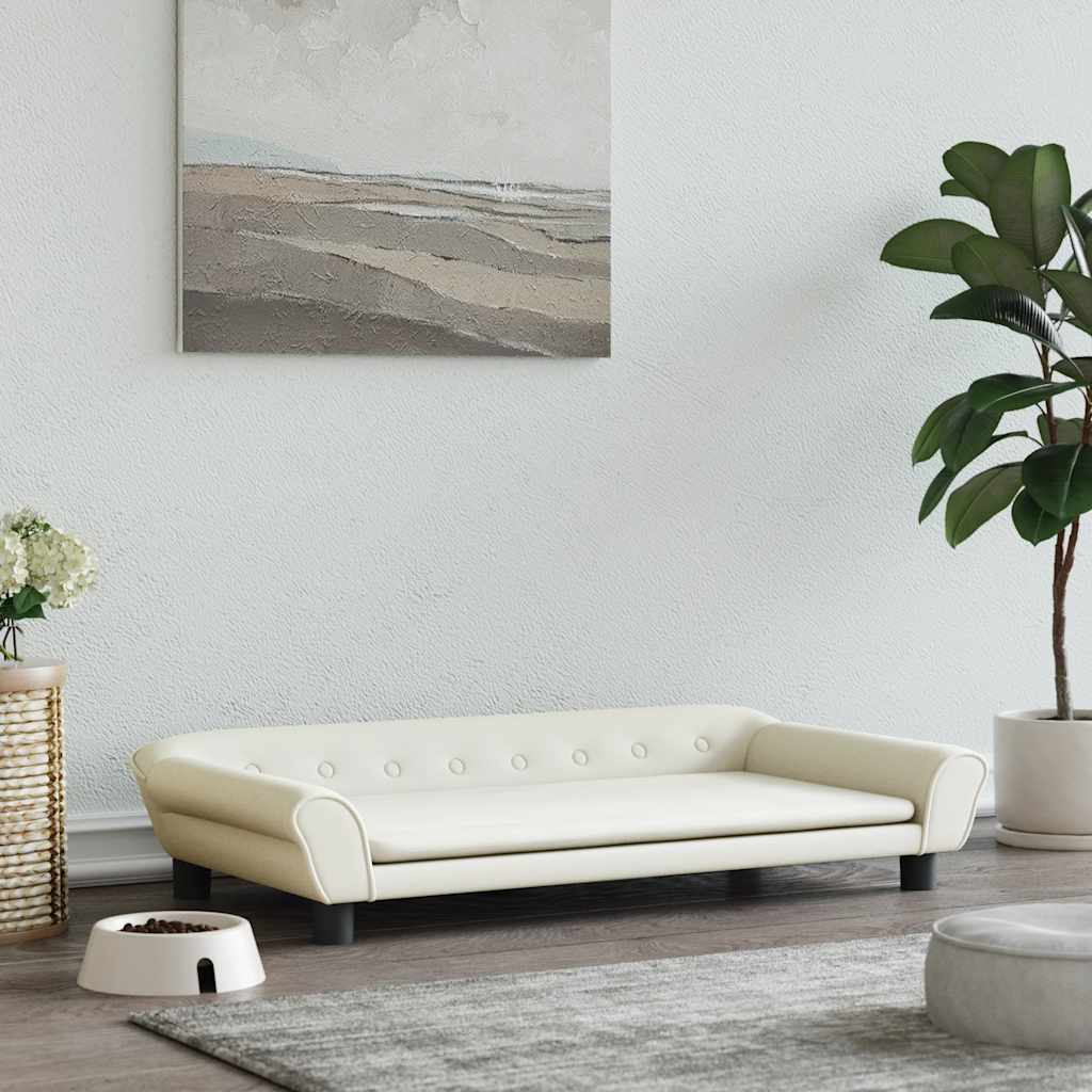 vidaXL Pat de câini, crem, 100x50x21 cm, catifea vidaXL Pat de câini, crem, 100x50x21 cm, catifea