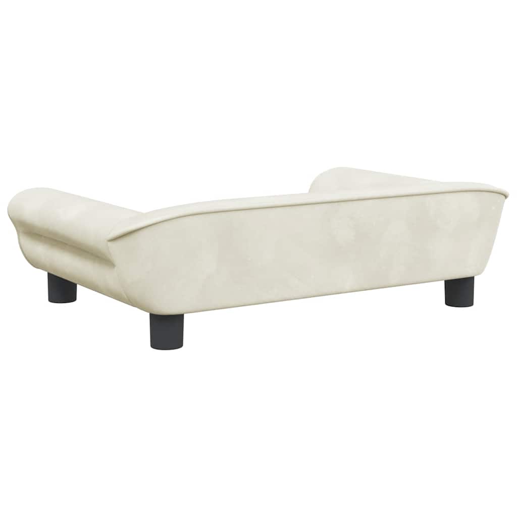 vidaXL Pat de câini, crem, 70x48x22 cm, catifea vidaXL Pat de câini, crem, 70x48x22 cm, catifea