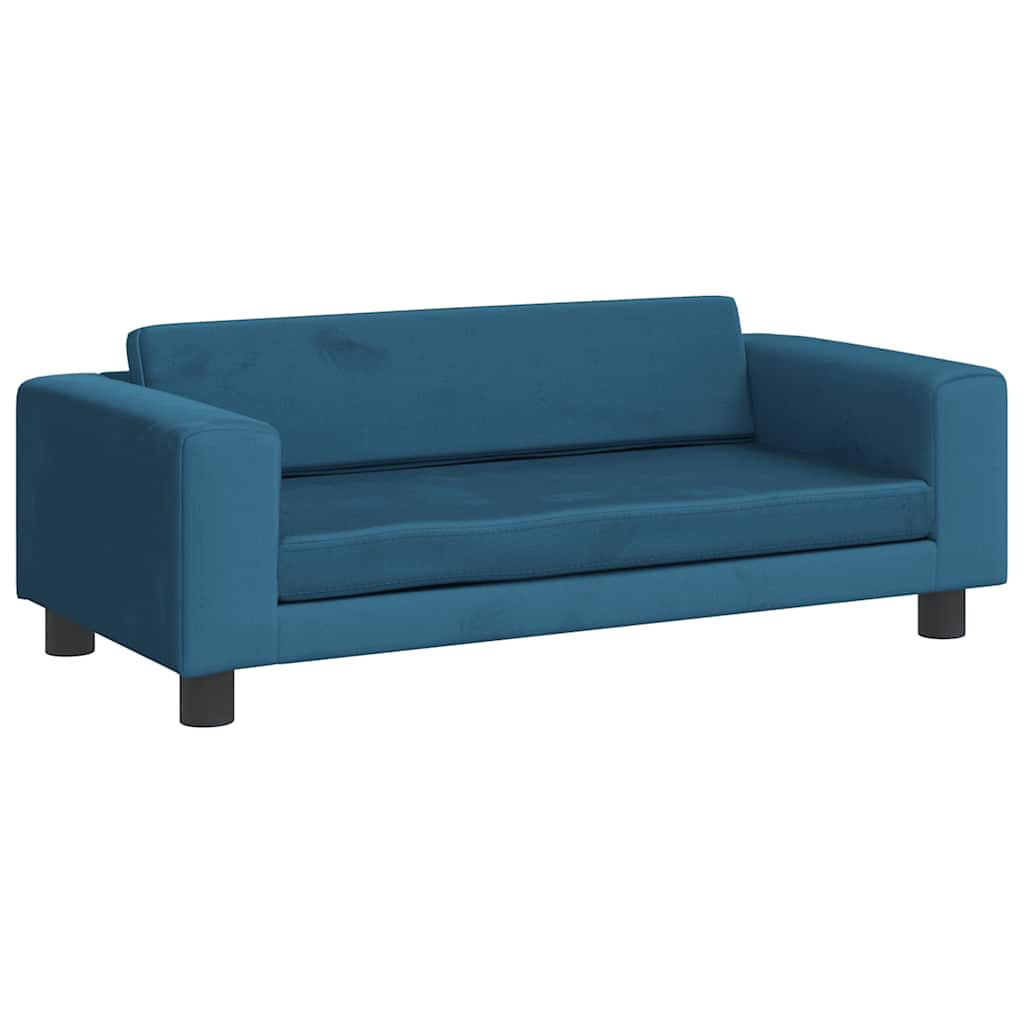 vidaXL Pat pentru câini cu extensie, albastru, 100x50x30 cm, catifea