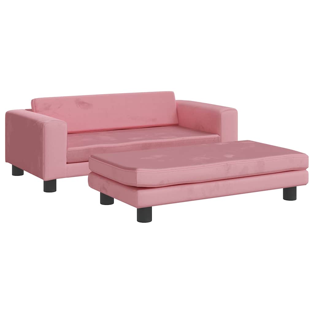 vidaXL Pat pentru câini cu extensie, roz, 100x50x30 cm, catifea vidaXL Pat pentru câini cu extensie, roz, 100x50x30 cm, catifea