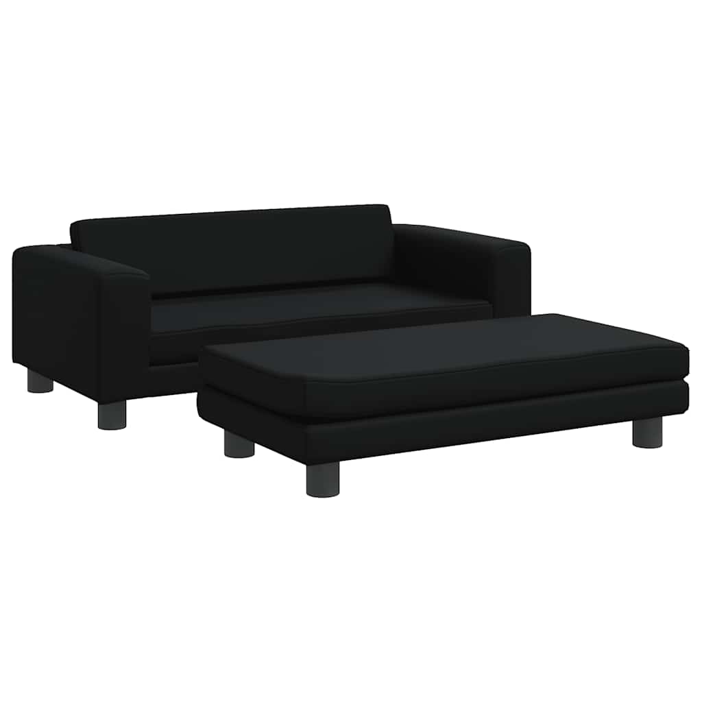 vidaXL Pat pentru câini cu extensie, negru, 100x50x30 cm, piele eco vidaXL Pat pentru câini cu extensie, negru, 100x50x30 cm, piele eco