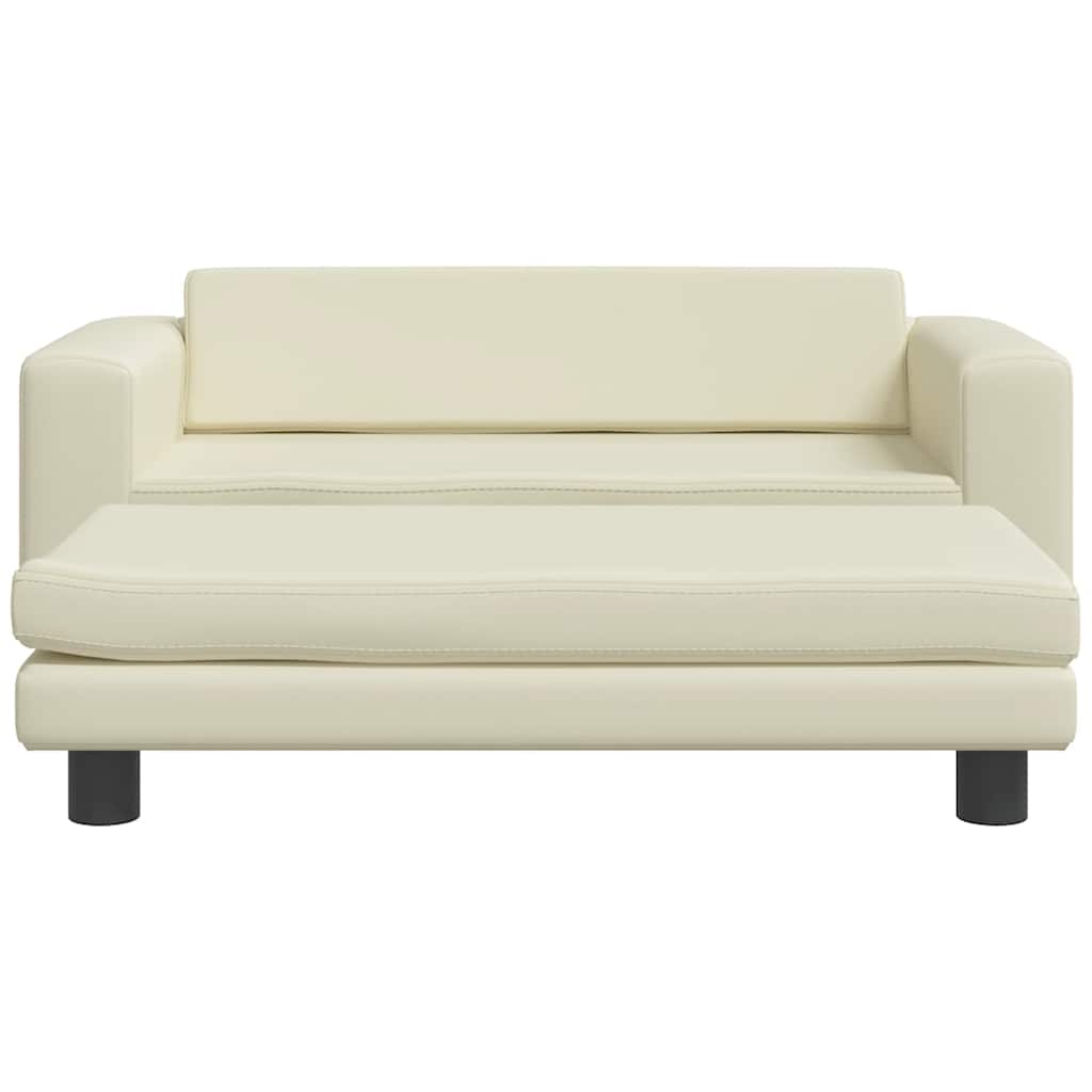 vidaXL Pat pentru câini cu extensie, crem, 100x50x30 cm, piele eco vidaXL Pat pentru câini cu extensie, crem, 100x50x30 cm, piele eco