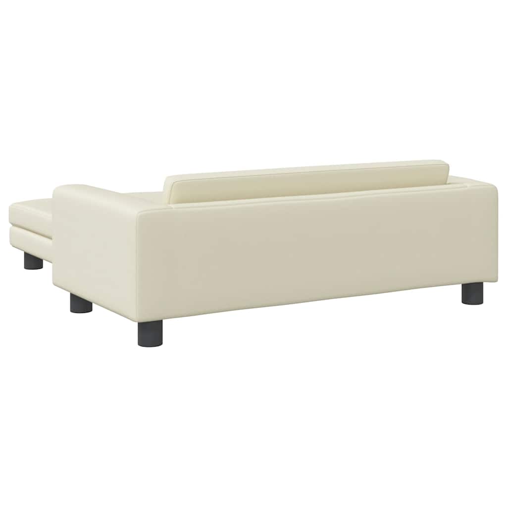 vidaXL Pat pentru câini cu extensie, crem, 100x50x30 cm, piele eco vidaXL Pat pentru câini cu extensie, crem, 100x50x30 cm, piele eco