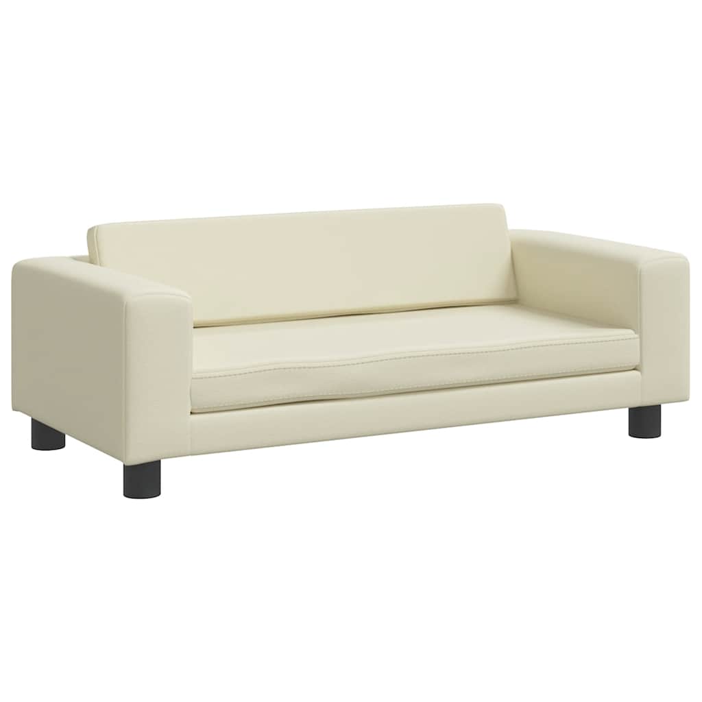 vidaXL Pat pentru câini cu extensie, crem, 100x50x30 cm, piele eco vidaXL Pat pentru câini cu extensie, crem, 100x50x30 cm, piele eco