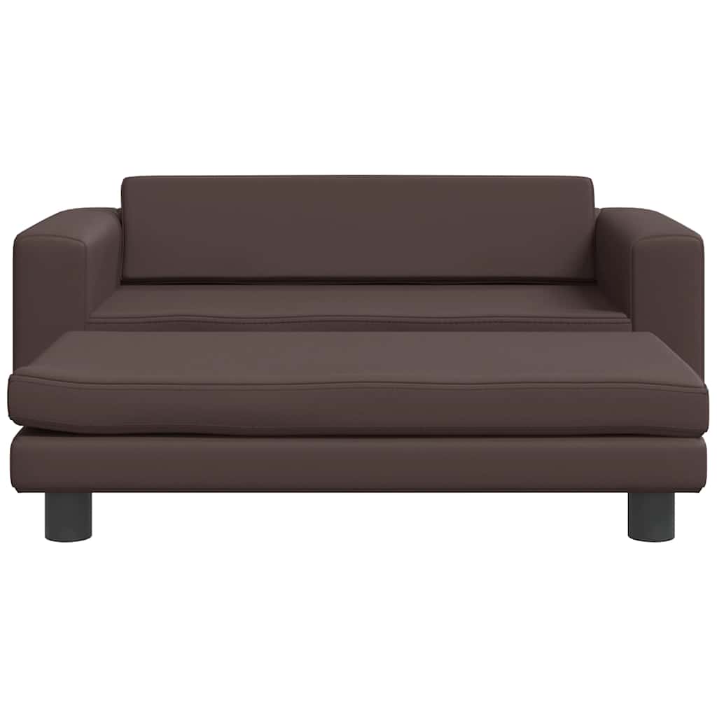 vidaXL Pat pentru câini cu extensie, maro, 100x50x30 cm, piele eco vidaXL Pat pentru câini cu extensie, maro, 100x50x30 cm, piele eco