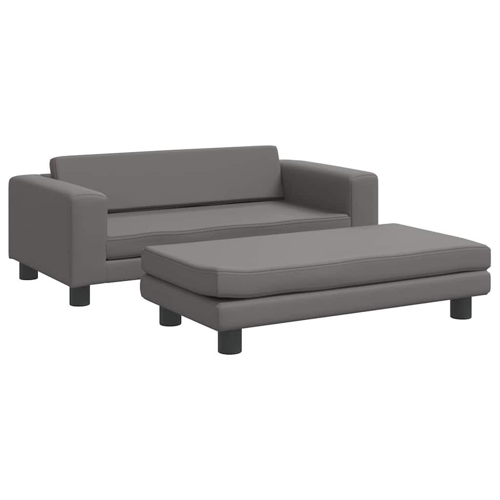 vidaXL Pat pentru câini cu extensie, gri, 100x50x30 cm, piele eco