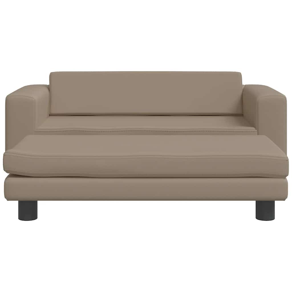 vidaXL Pat pentru câini cu extensie cappuccino 100x50x30 cm piele eco vidaXL Pat pentru câini cu extensie cappuccino 100x50x30 cm piele eco