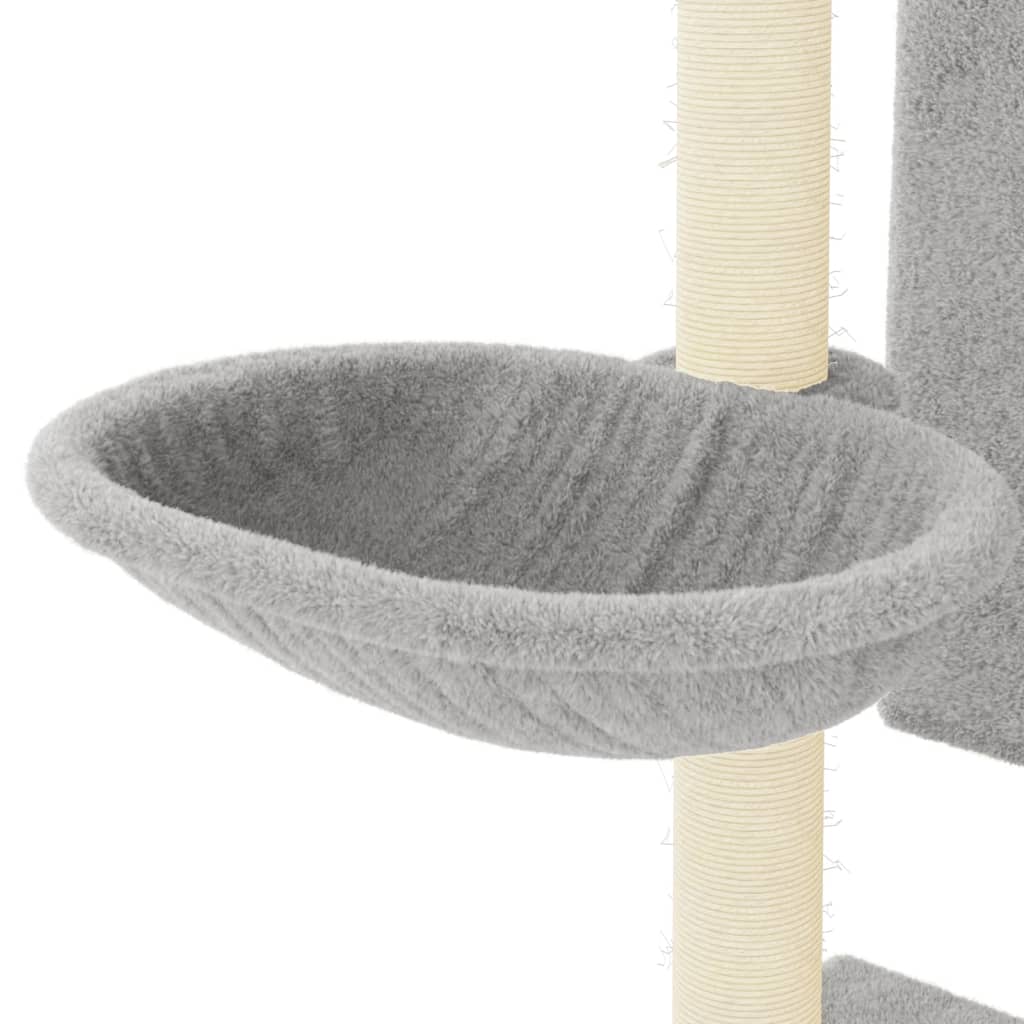 vidaXL Ansamblu pisici, stâlpi din funie sisal, gri deschis, 130,5 cm