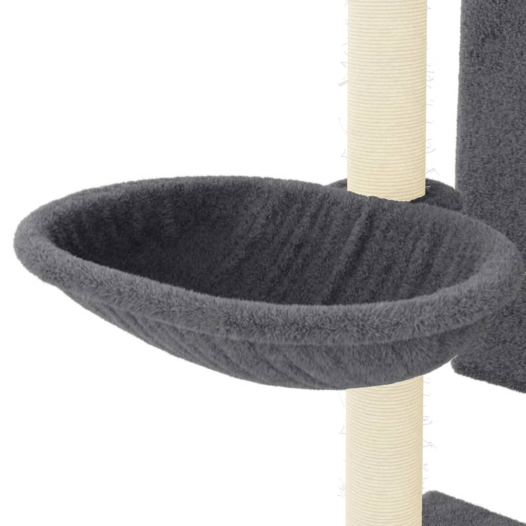 vidaXL Ansamblu de pisici stâlpi din funie sisal, gri închis, 130,5 cm