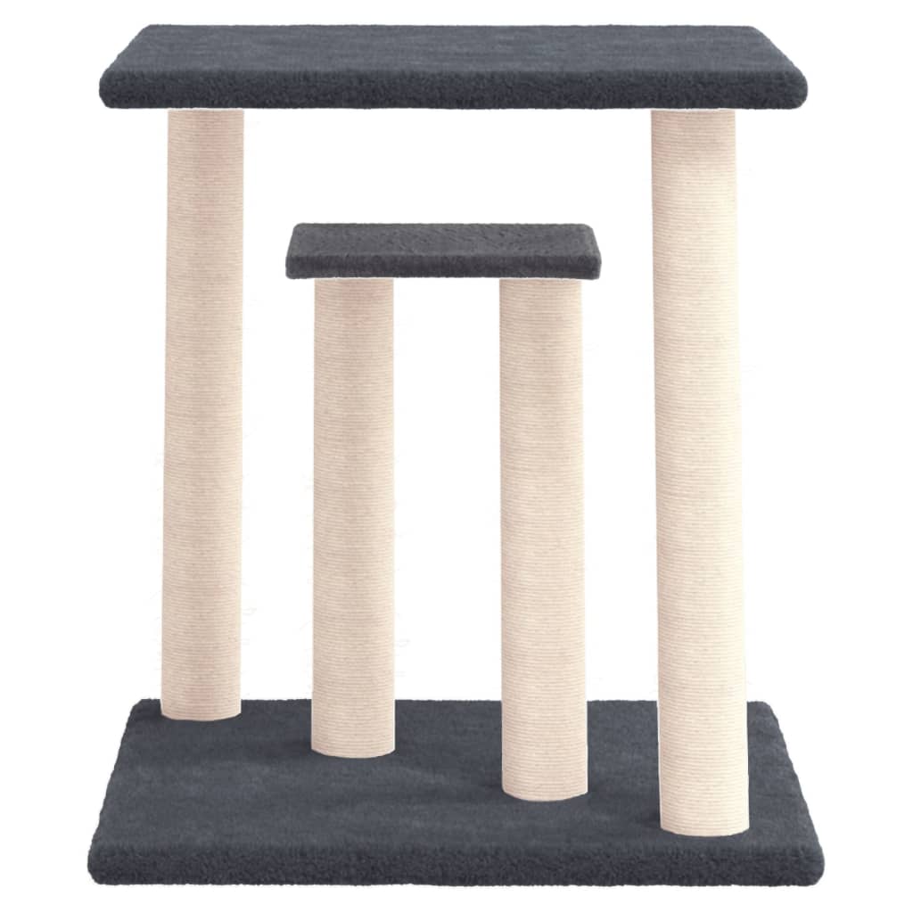 vidaXL Stâlpi de zgâriat pentru pisici cu platforme, gri închis, 50 cm vidaXL Stâlpi de zgâriat pentru pisici cu platforme, gri închis, 50 cm