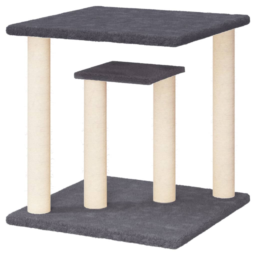 vidaXL Stâlpi de zgâriat pentru pisici cu platforme, gri închis, 50 cm vidaXL Stâlpi de zgâriat pentru pisici cu platforme, gri închis, 50 cm