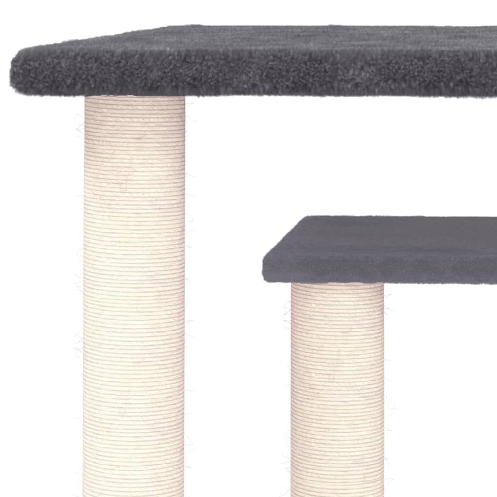 vidaXL Stâlpi de zgâriat pentru pisici cu platforme, gri închis, 50 cm vidaXL Stâlpi de zgâriat pentru pisici cu platforme, gri închis, 50 cm