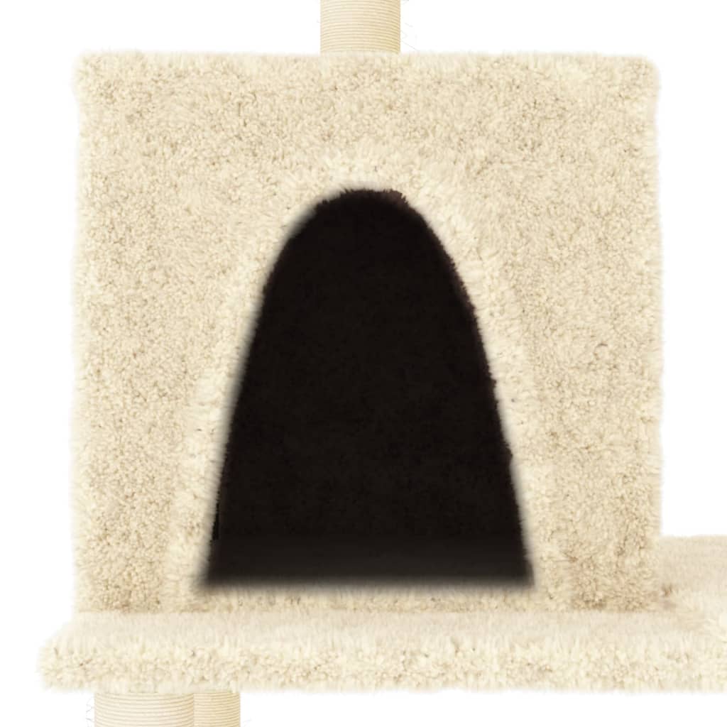 vidaXL Ansamblu de pisici cu stâlpi din funie de sisal, crem, 167 cm vidaXL Ansamblu de pisici cu stâlpi din funie de sisal, crem, 167 cm